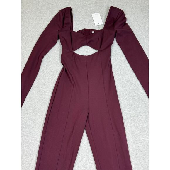 Lovers + Friends Womens Size XS Tanya Jumpsuit Midnight Burgundy NWT - Picture 6 of 11